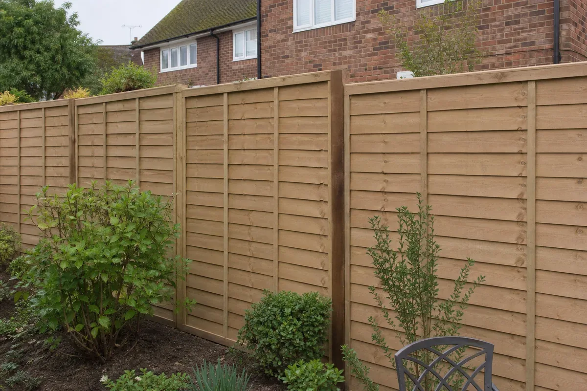 Feather edge timber fencing in a Sutton Coldfield garden