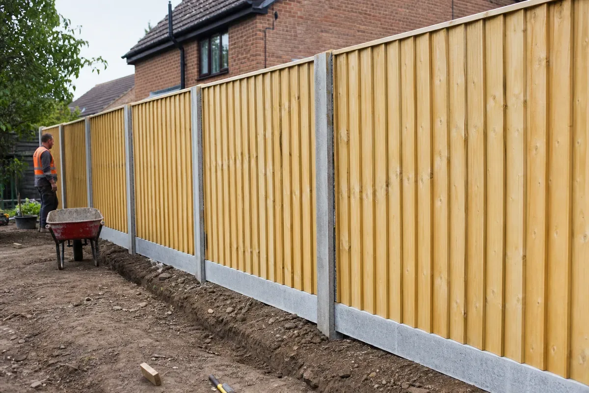 Fence installation work at a Sutton Coldfield property